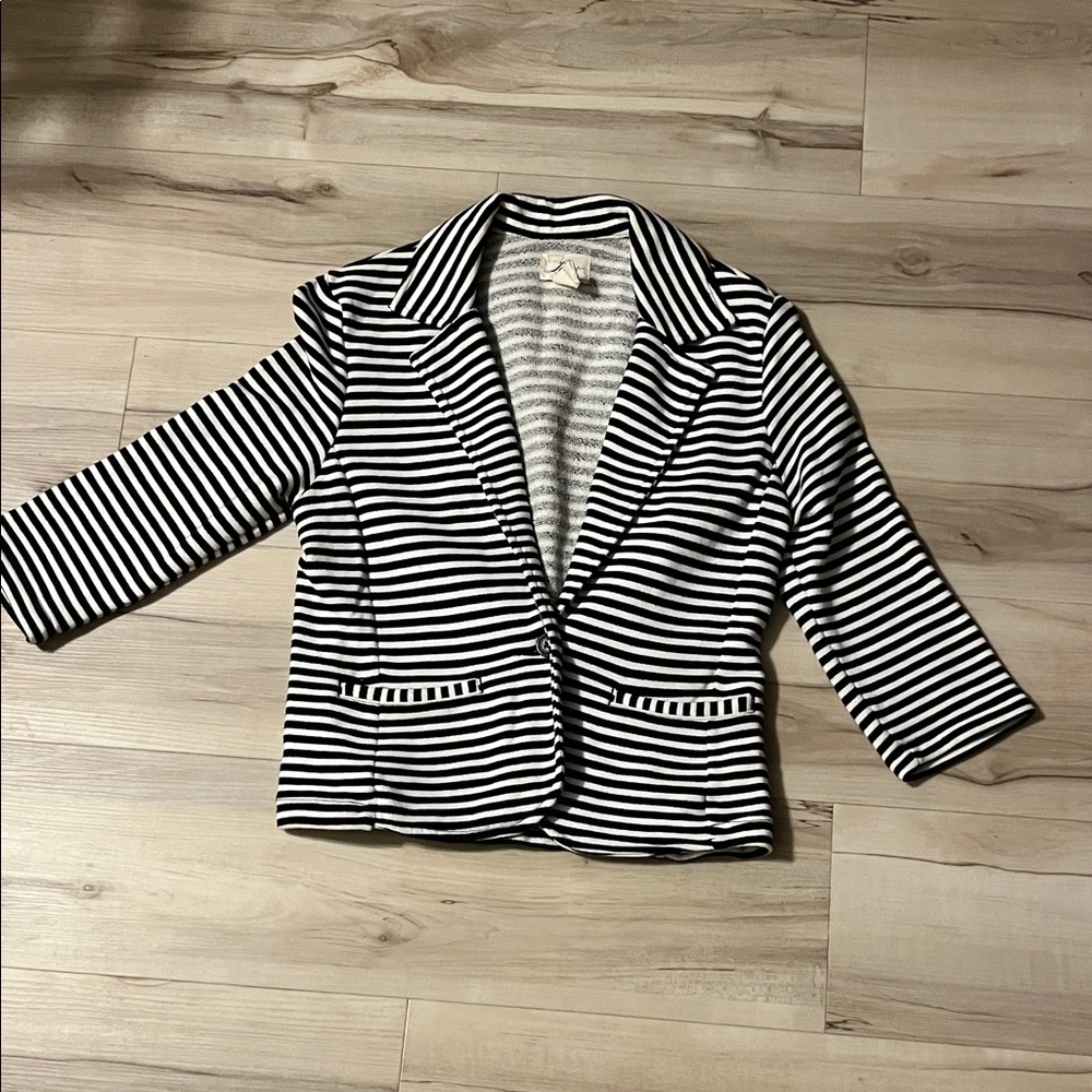 Levi's Black and White Striped Blazer